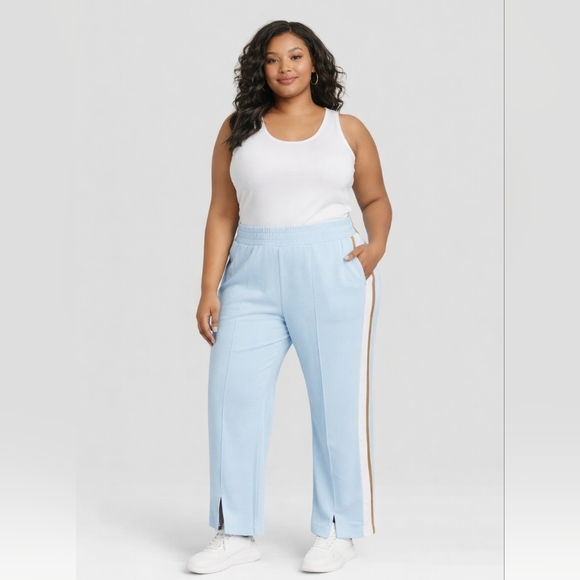 wild fable Pants - Wild Fable Light Blue High-Rise Track Pants | Size 2X | Sporty Chic